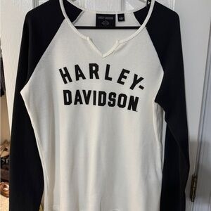 Harley-Davidson white and black Textured Top
